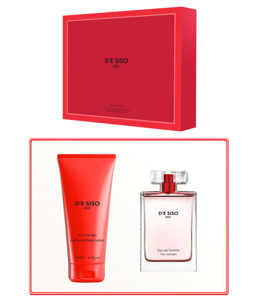 Set De Sisso Red E.D.T 100ml+ Body Lotion 130ml | סט דה סיסו רד אדט 100מל + ק.גוף 130מל