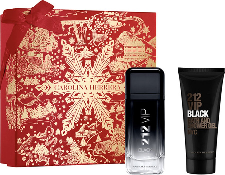 Carolina Herrera 212 VIP Black E.D.P 100ml + Shower Gel 100ml | קרולינה הררה סט VIPבלאק אדפ 100מל + גל רחצה 100מל