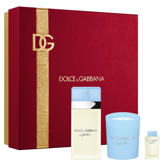 Dolce & Gabbana Set Light Blue E.D.T 50ml+ 4.5ml + Candle 70gr | דולצה גבאנה סט לייט בלו אדט 50מל + 4.5מל + נר