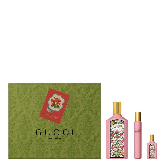 Gucci Flora Gorgeous Gardenia E.D.P 100ml + 10ml + 5ml | סט גוצי פלורה גורגיס גרדניה אדפ 100מל + 10מל +מיני 5מל