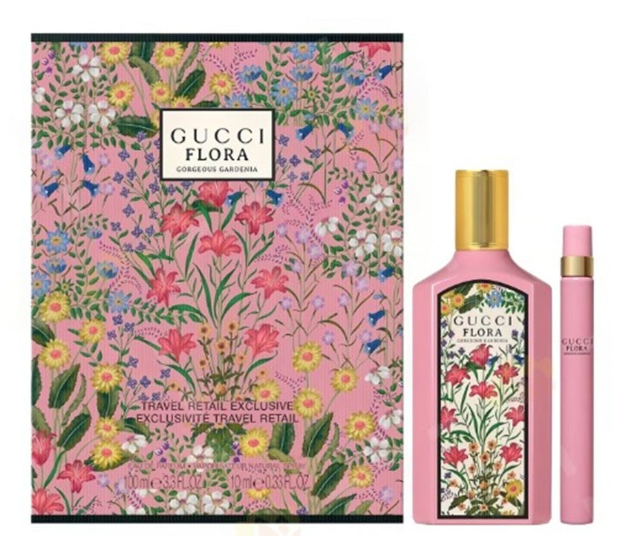 Gucci Flora Gorgeous Gardenia E.D.P 100ml + 10ml | סט גוצי פלורה גורגיס גרדניה אדפ 100מל + 10מל