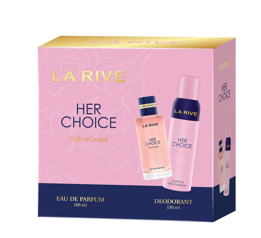 La Rive Her Choice E.D.P 100ml+deo 150ml | לה ריב סט HER CHOICE בושם+דאו