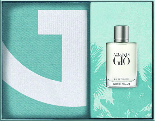 Giorgio Armani Set Acqua Di Gio E.D.T 100ml + Towel | גיורגיו ארמני סט אקווה דה גיאו אדט 100מל + מגבת חוף