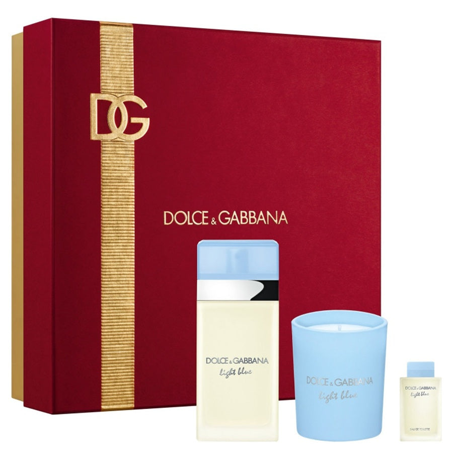 Dolce & Gabbana Set Light Blue E.D.T 50ml+ 4.5ml + Candle 70gr | דולצה גבאנה סט לייט בלו אדט 50מל + 4.5מל + נר