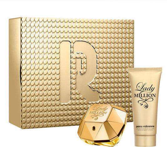Pacco Rabanne Lady Million E.D.P 80ml + Body Lotion 100ml | סט פאקו רבאן ליידי מיליון אדפ 80מל + ק.גוף 100מל