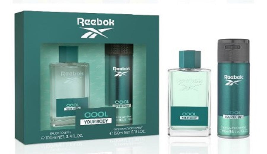 Reebok Cool Your Body Set E.D.T 100ml + Deo Spray 150ml | ריבוק סט קול יור בודי אדט 100מל + דאו ספריי 150מל