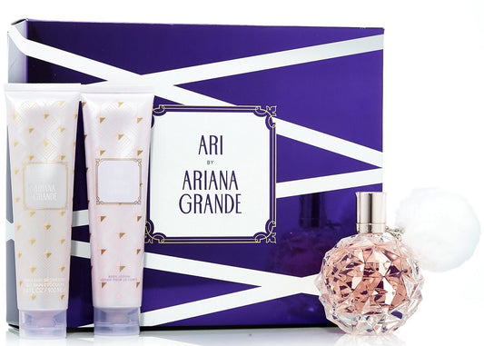 Ariana Grande Set Ari E.D.P 100ml +bl 100ml+shg 100ml | סט אריאנה גרנדה ארי אדפ 100מל+ק.גוף 100מל+גל רחצה 100מל